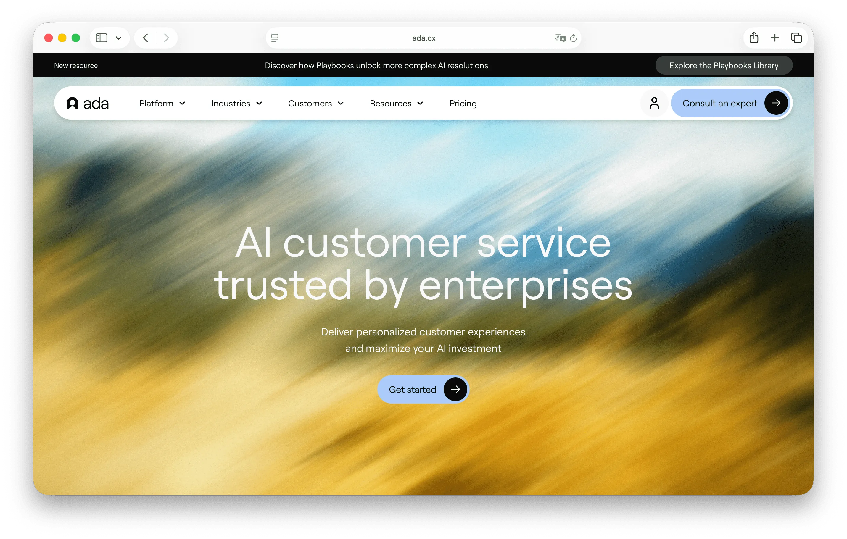 Ada CX flow builder for structured customer support