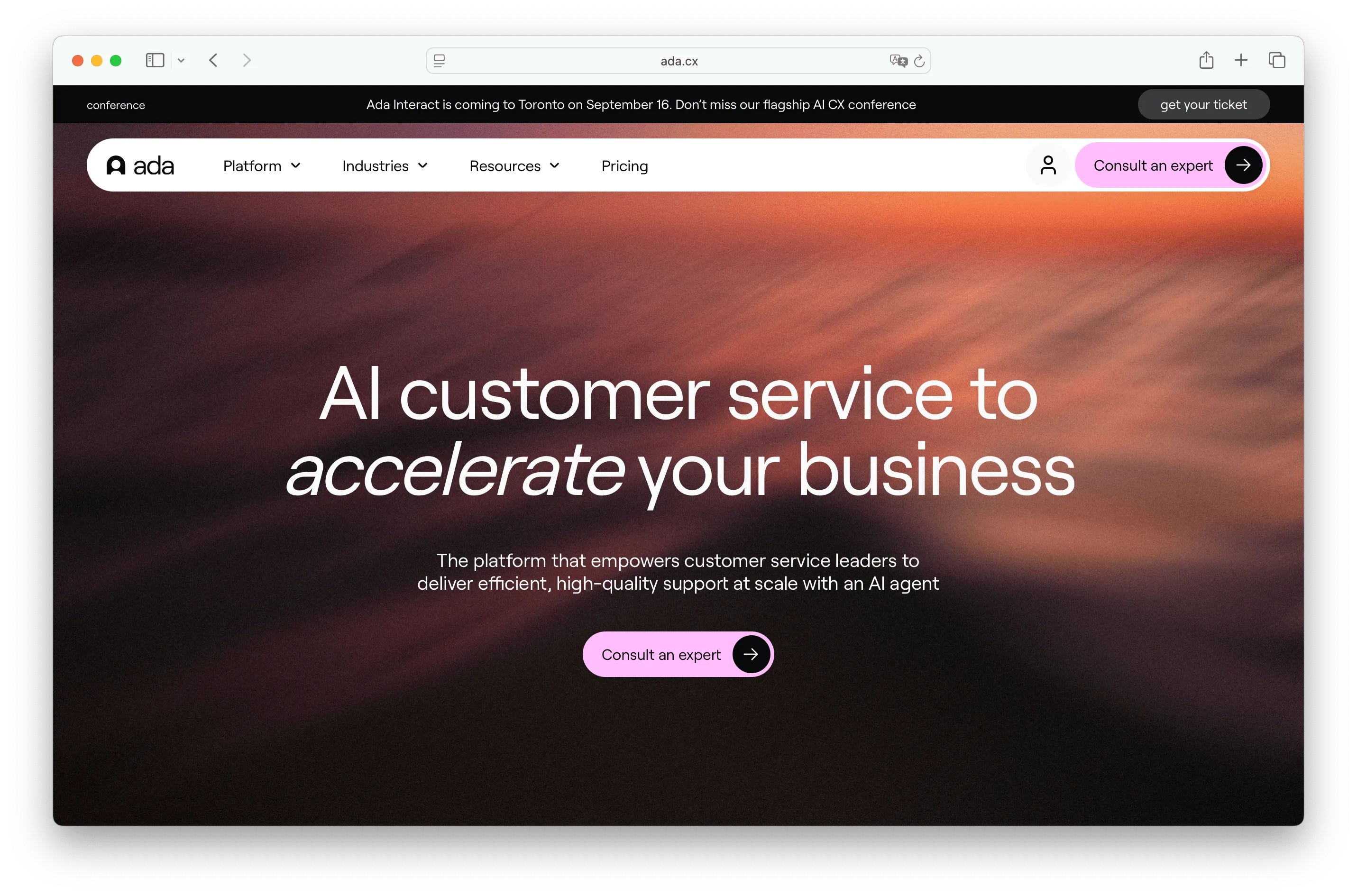 Ada no-code chatbot for enterprise FAQs