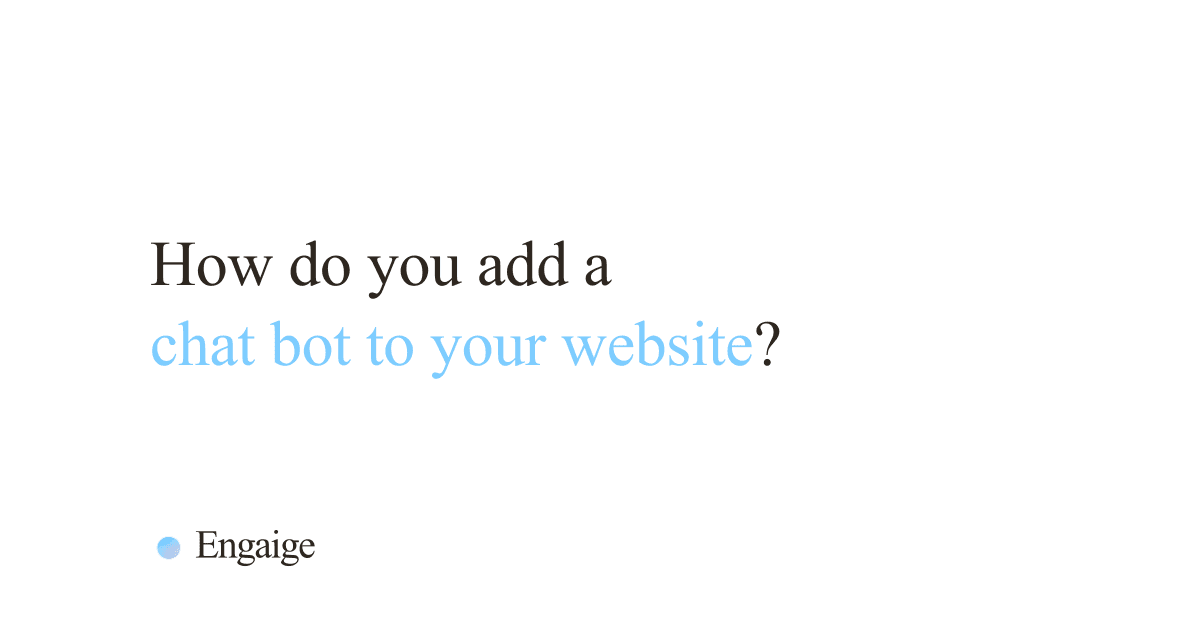 Cover card with the question: How do you add a chat bot to your website?