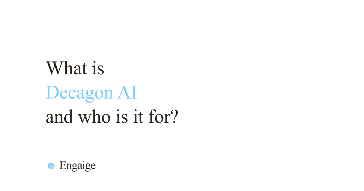 Cover card with the question: What is Decagon AI and who is it for?