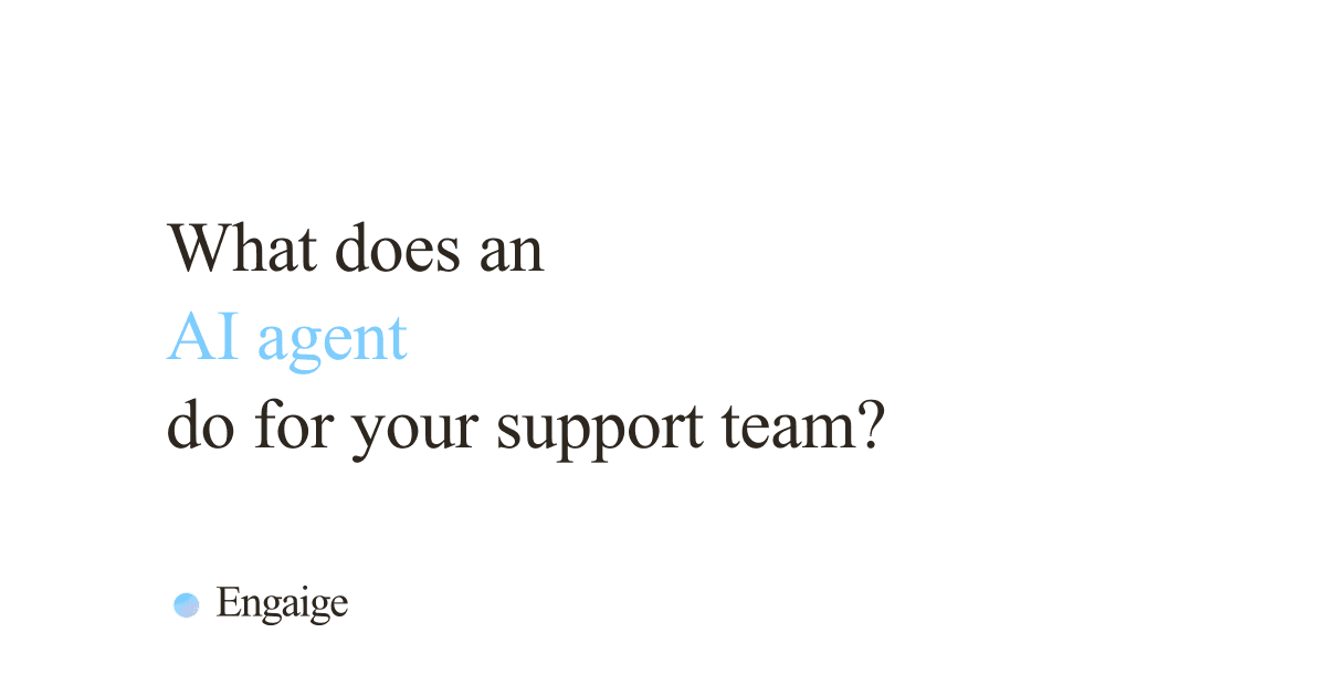 Cover card with the question: What does an AI agent do for your support team?