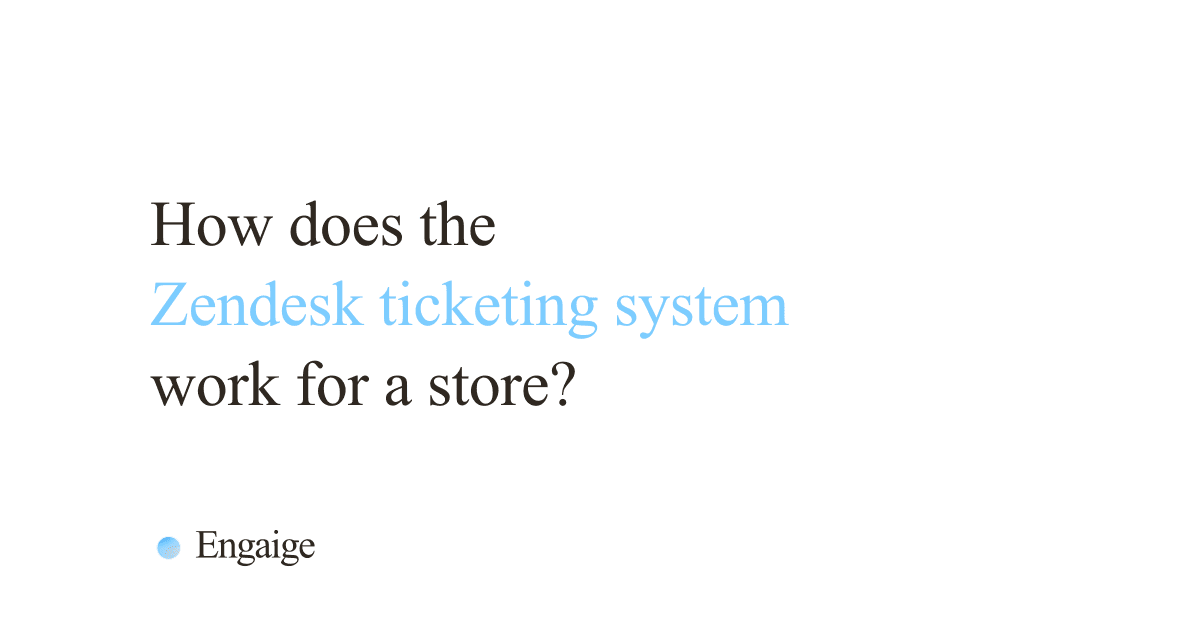 Cover card with the question: How does the Zendesk ticketing system work for a store?