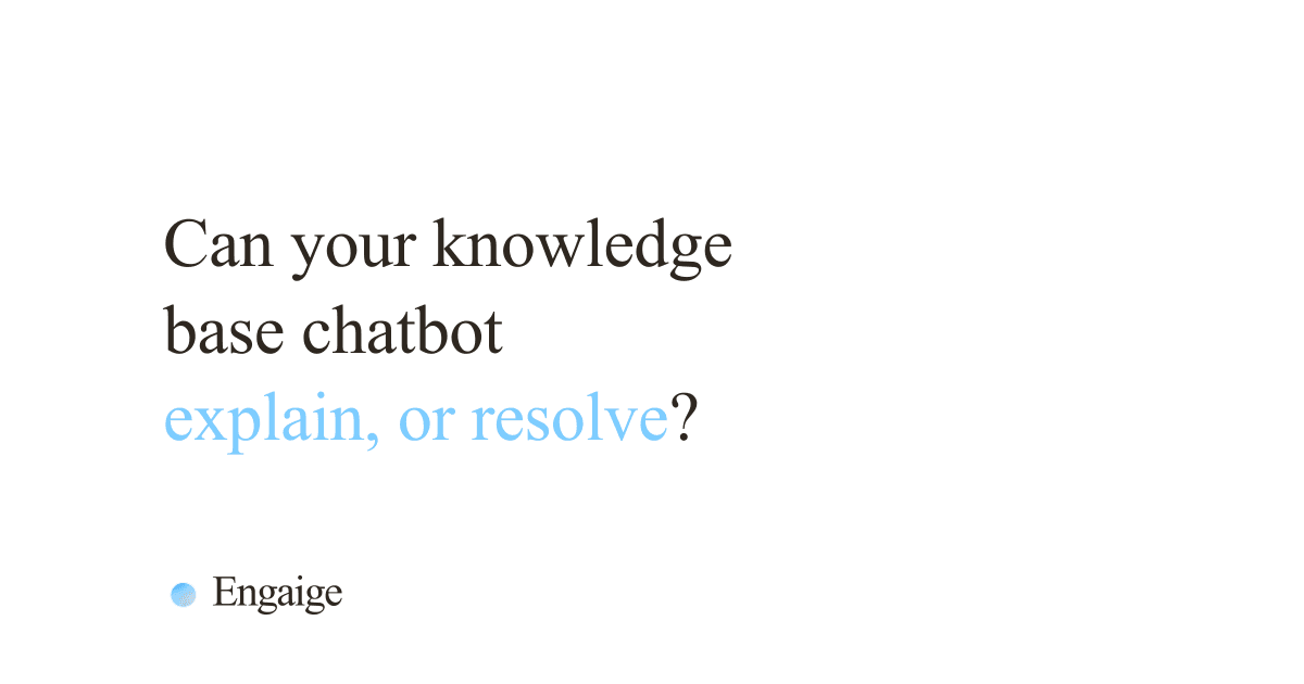 Cover card with the question: Can your knowledge base chatbot explain, or resolve?