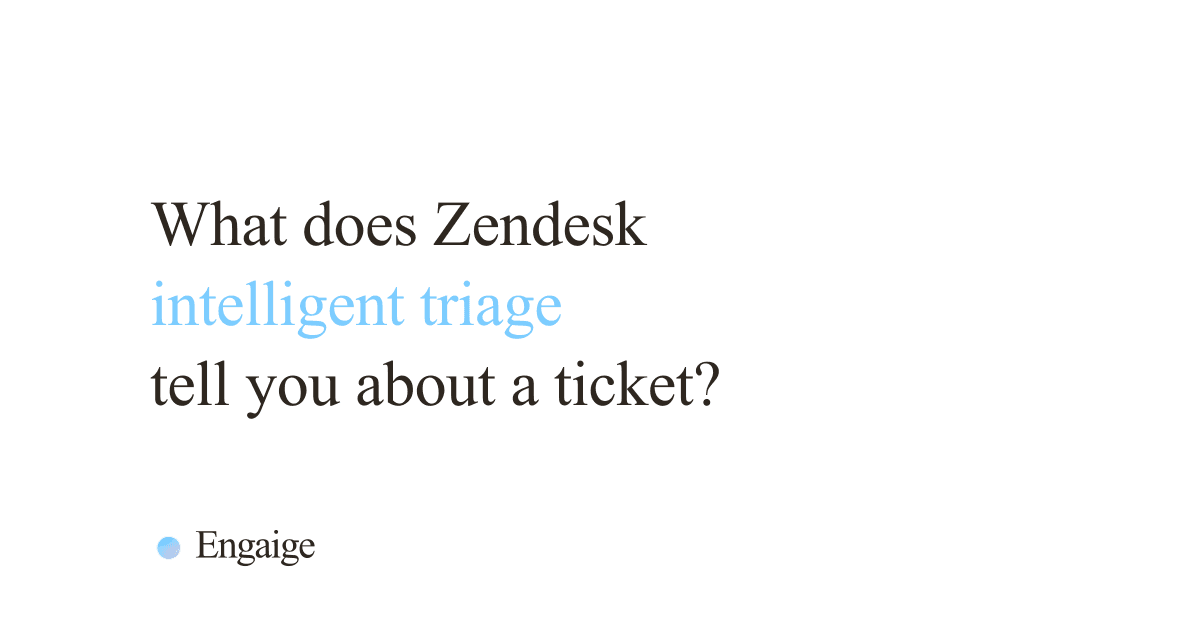 Cover card with the question: What does Zendesk intelligent triage tell you about a ticket?