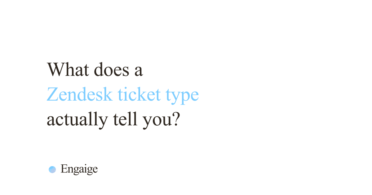 Cover card with the question: What does a Zendesk ticket type actually tell you?