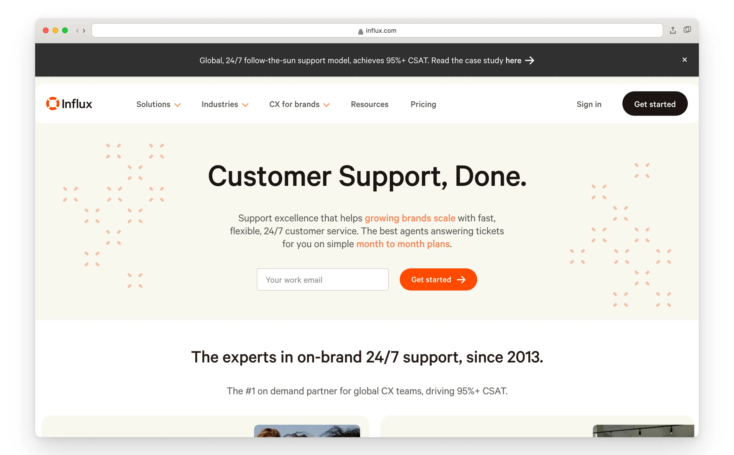 Influx homepage