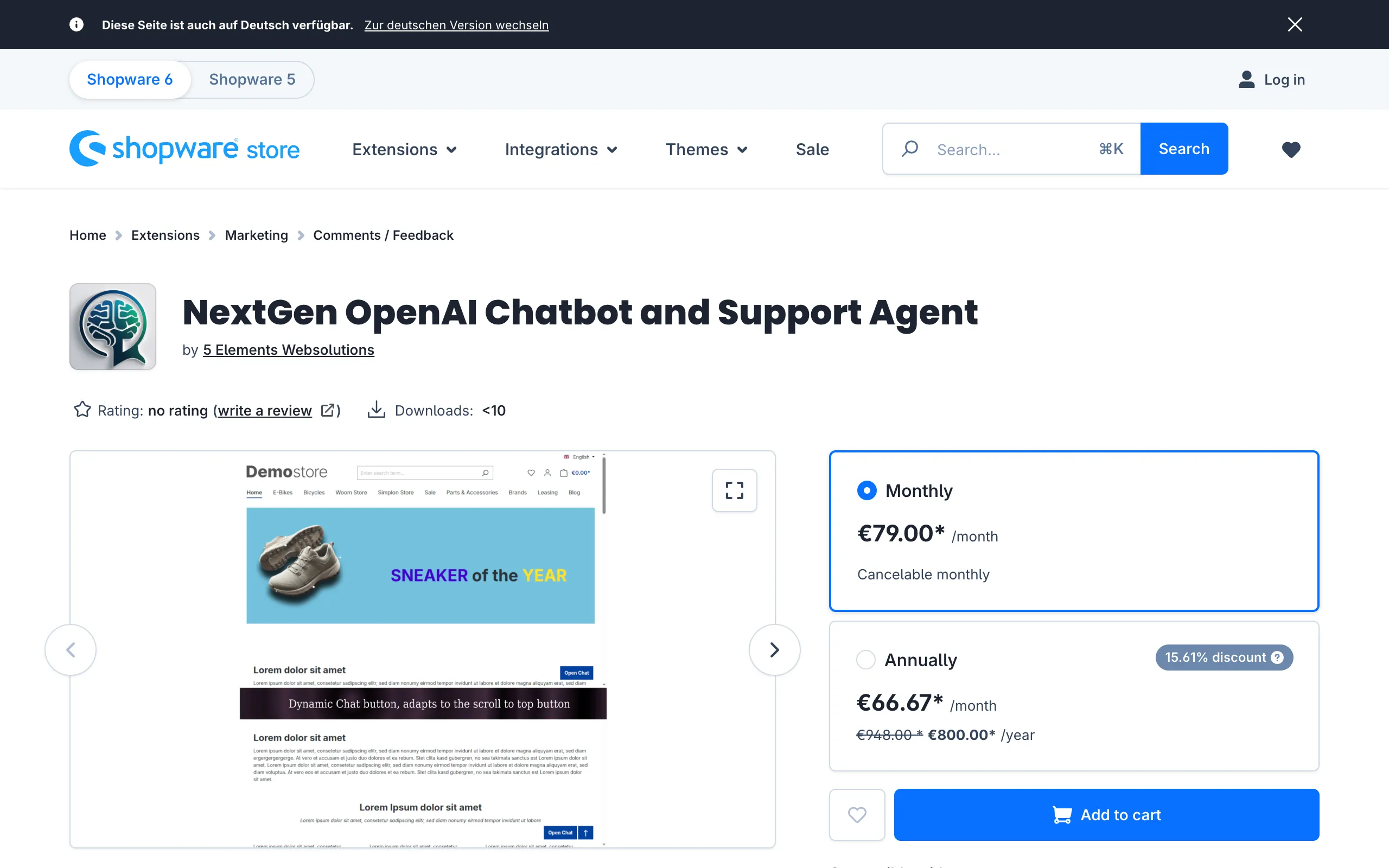 NextGen OpenAI Chatbot und Support-Agent im Shopware Store