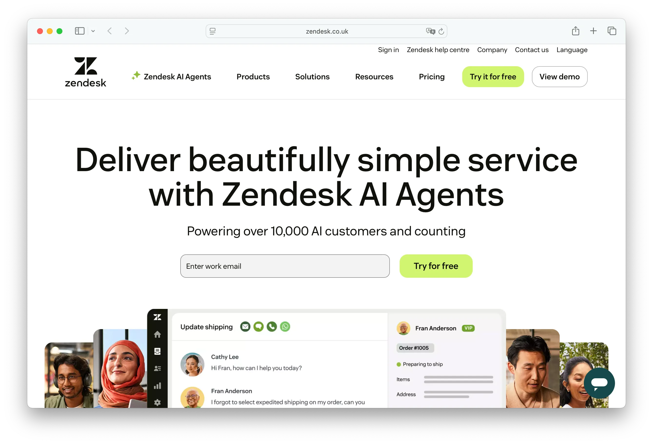 Zendesk enterprise helpdesk with AI article recommendations