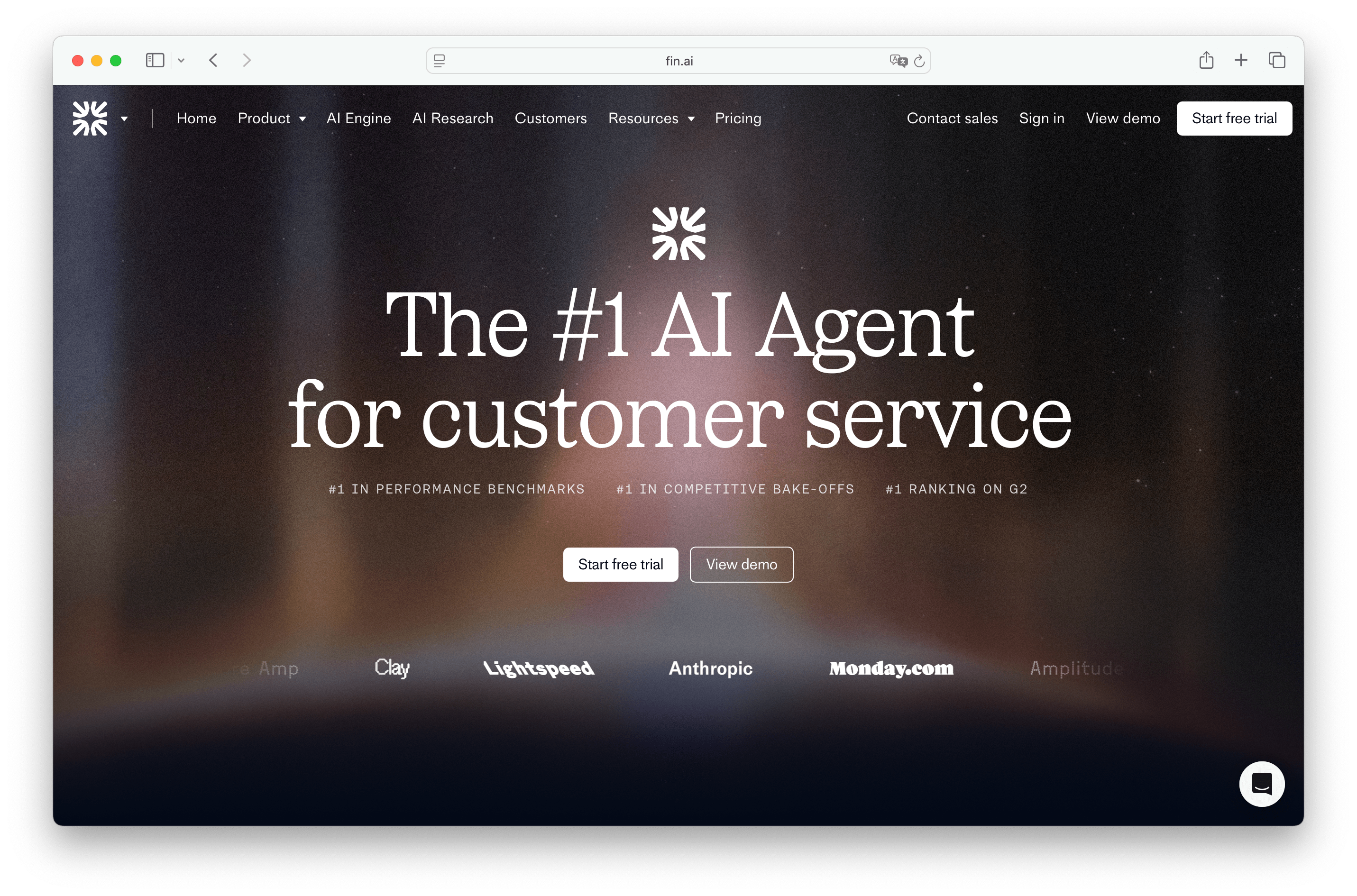 Intercom Fin AI chatbot answering FAQs