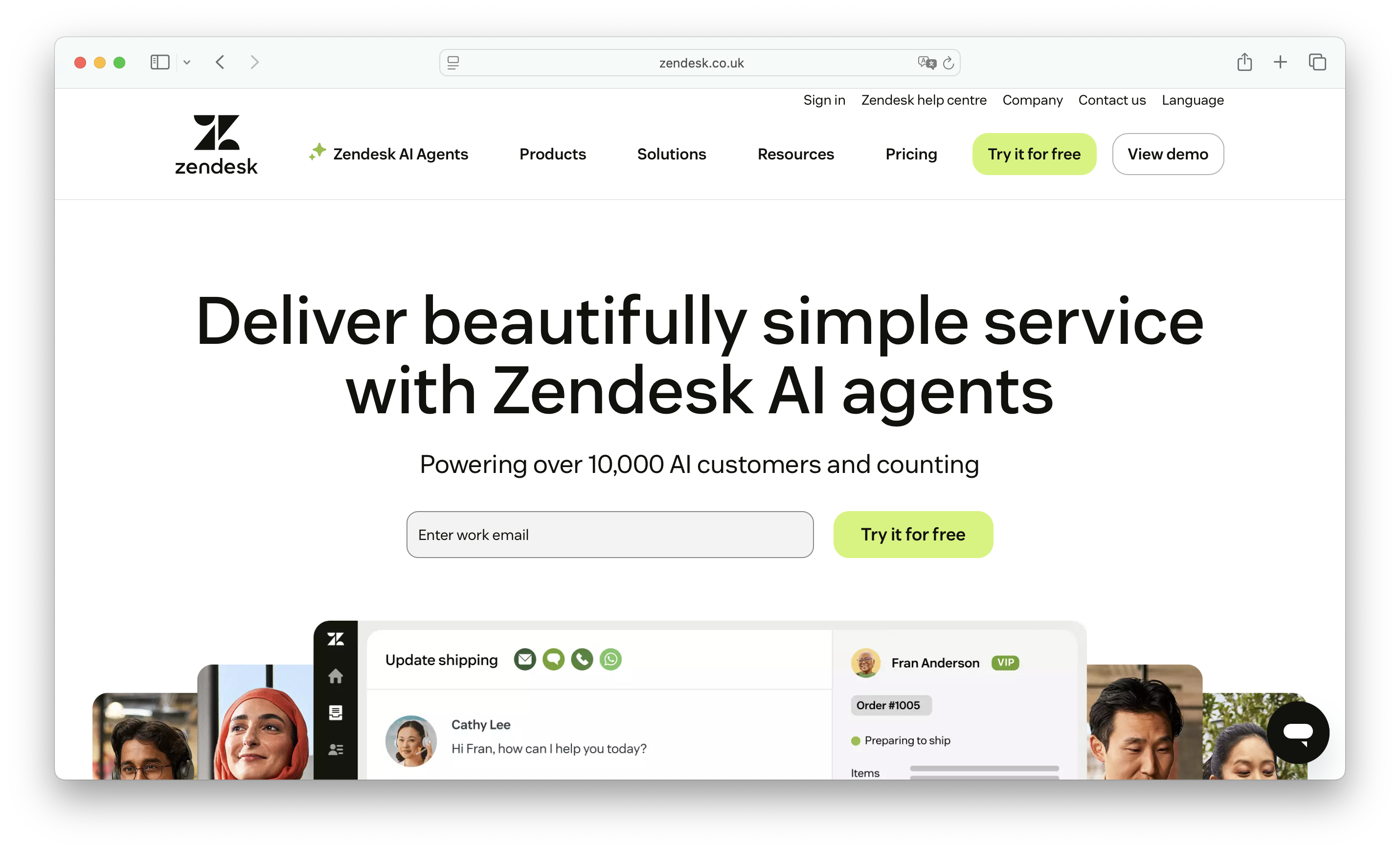 Zendesk enterprise helpdesk platform