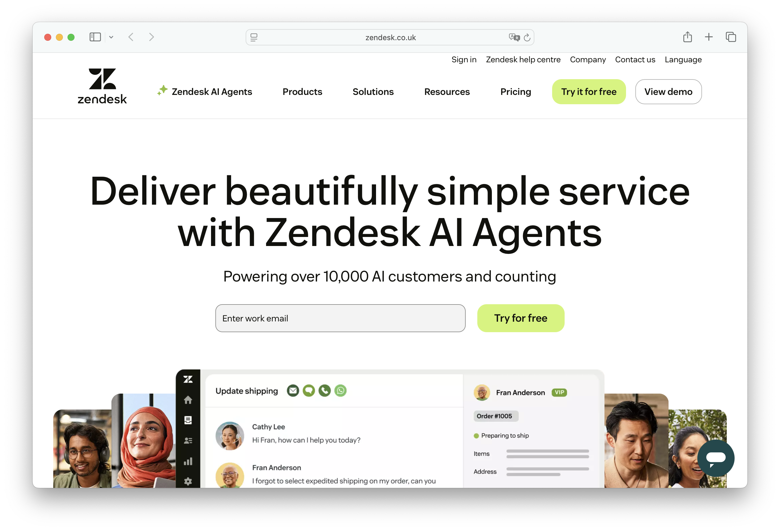 Zendesk enterprise helpdesk with AI article recommendations
