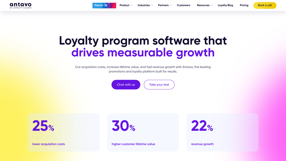 Antavo homepage