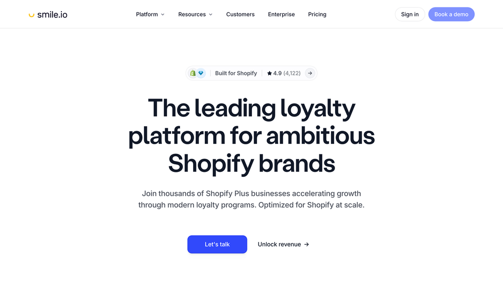 Smile.io homepage