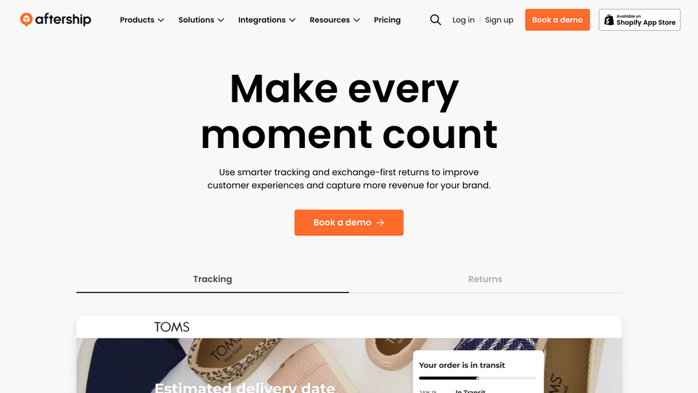 AfterShip homepage