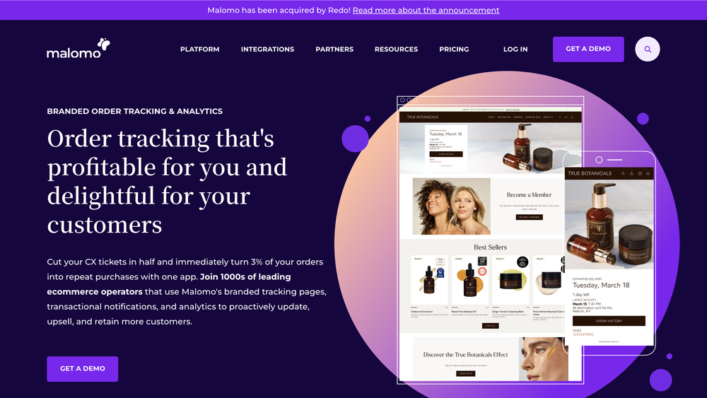 Malomo homepage