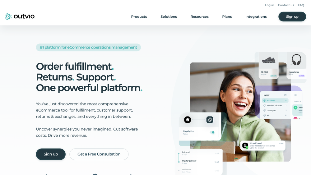 Outvio homepage