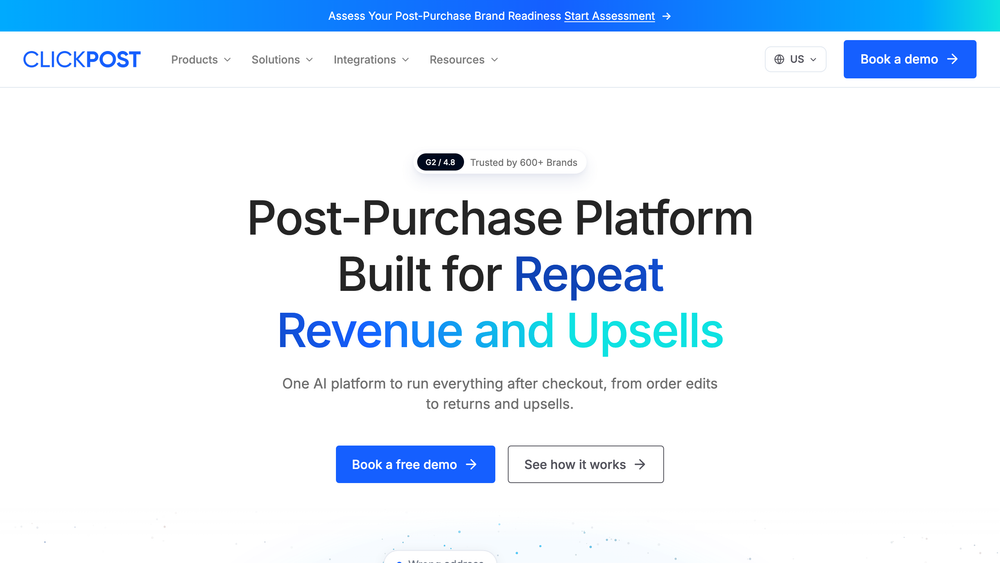 ClickPost homepage