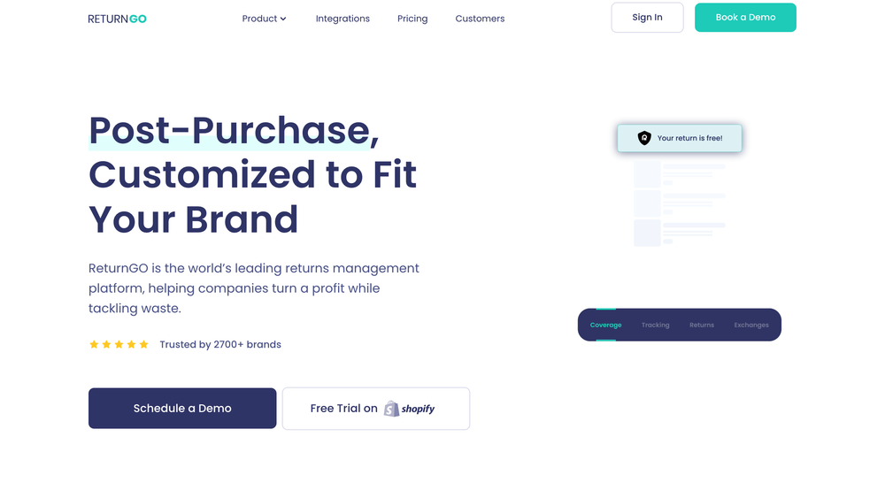ReturnGO homepage