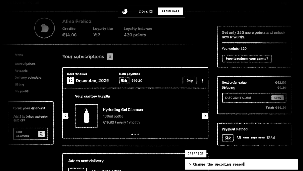 Juo subscriptions website homepage